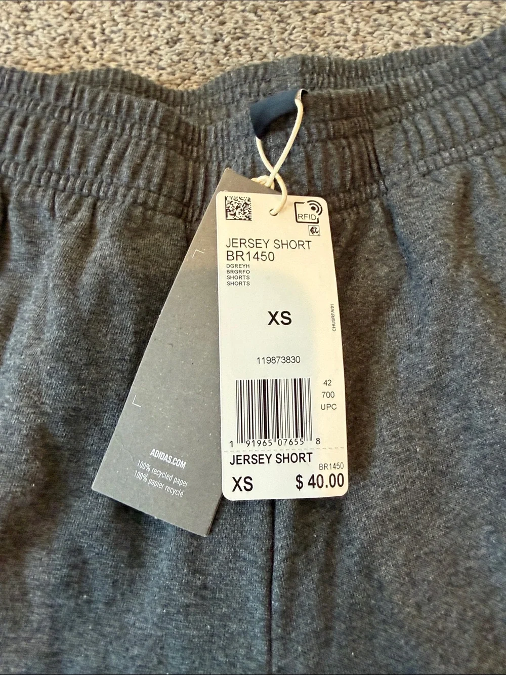 adidas Men's Dark Gray Athletic Shorts with Logo